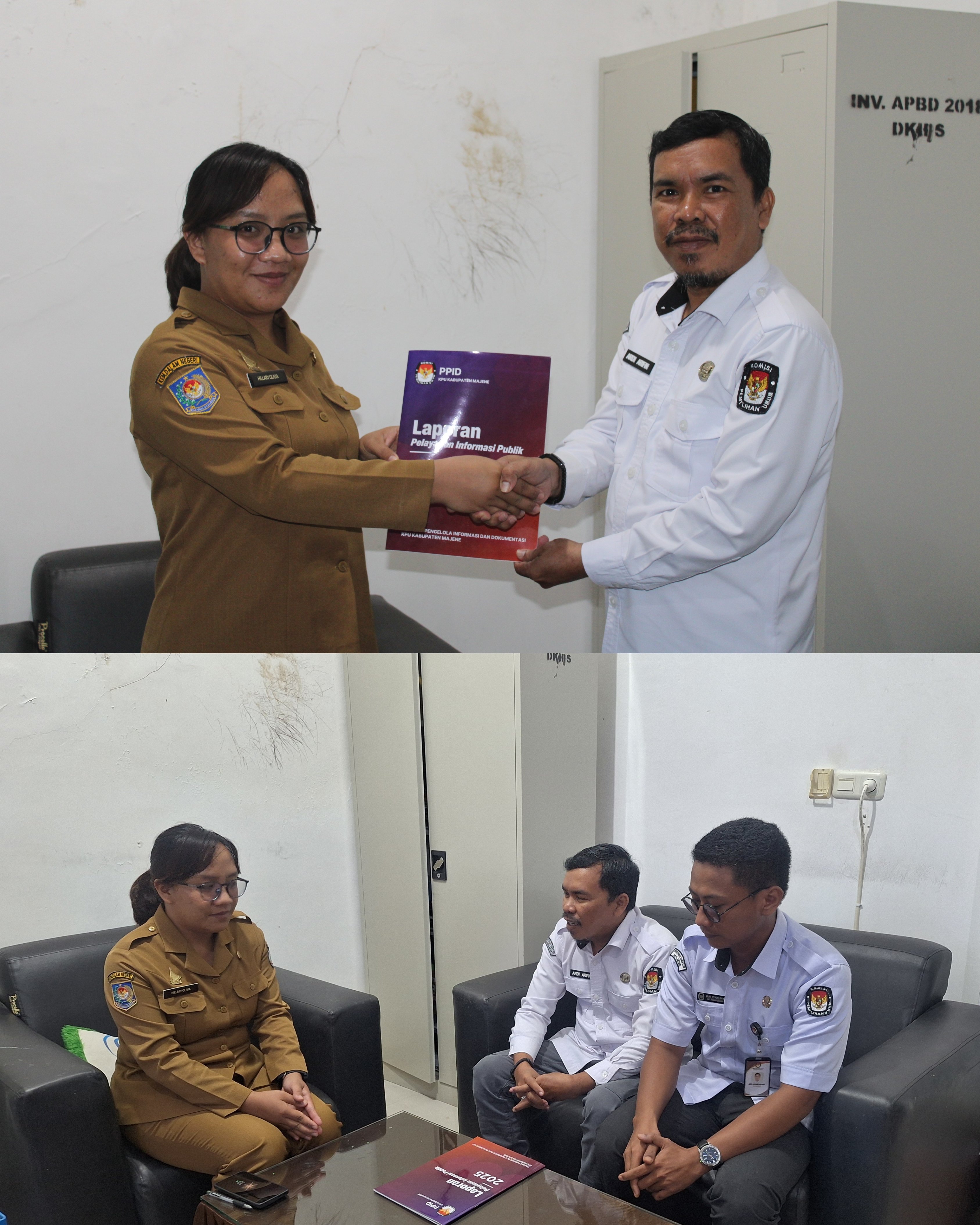 Penyerahan Laporan Pelayanan Informasi Publik PPID KPU Kabupten Majene